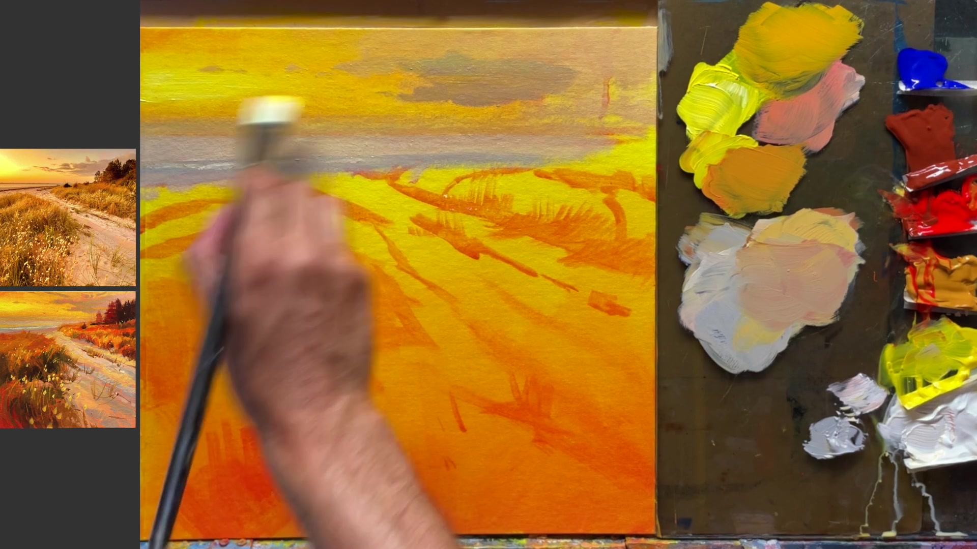 Step 7 — Painting the Trees (video frame from the lesson)