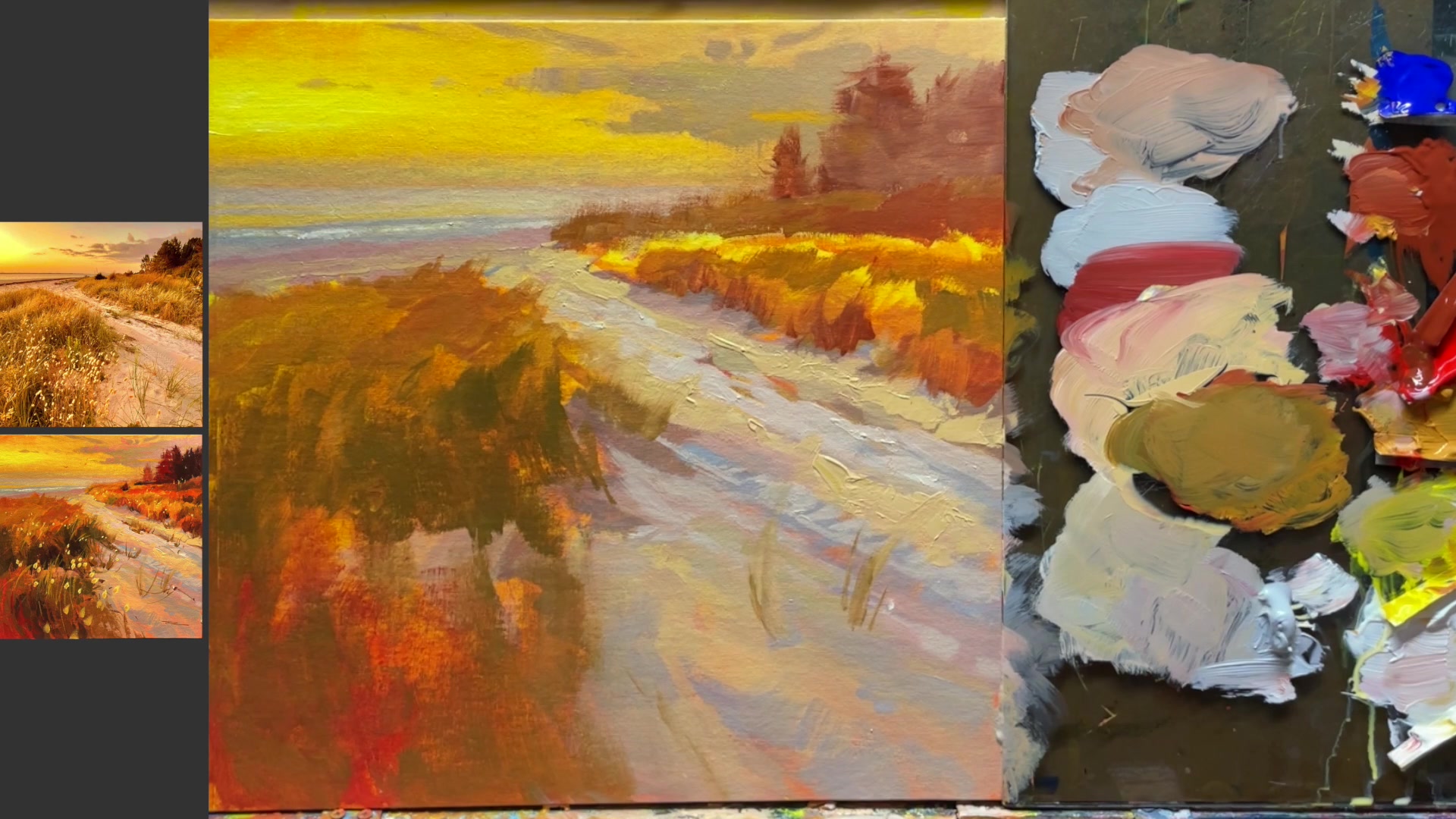 Step 10 — Adding Depth with Darker Tones (video frame from the lesson)