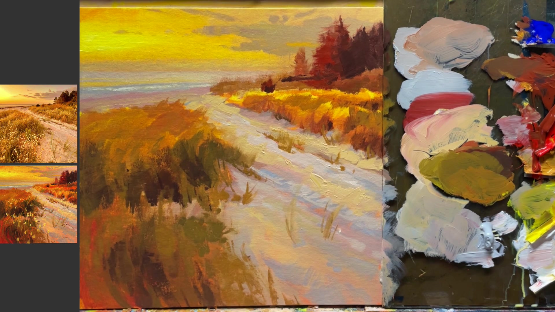 Step 12 — Highlighting Grass Tips (video frame from the lesson)