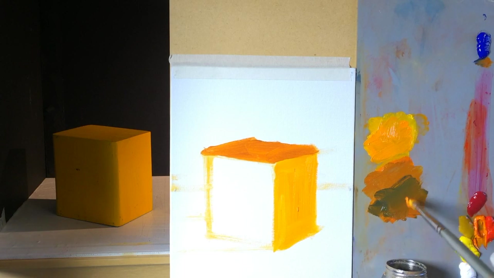 Step 4 — Adjusting color relationships (video frame from the lesson)