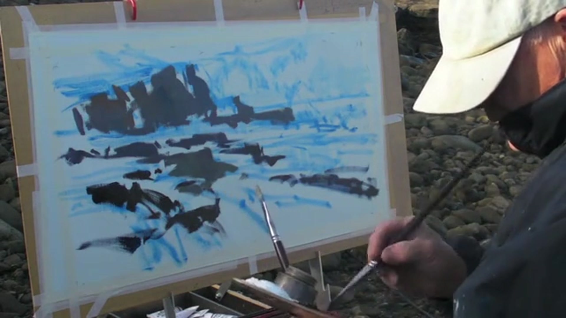 Step 6 — Detailing shadowed areas (video frame from the lesson)