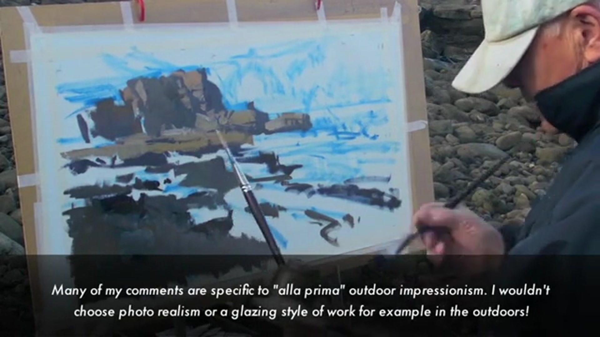 Step 10 — Adding strong colors and textures (video frame from the lesson)