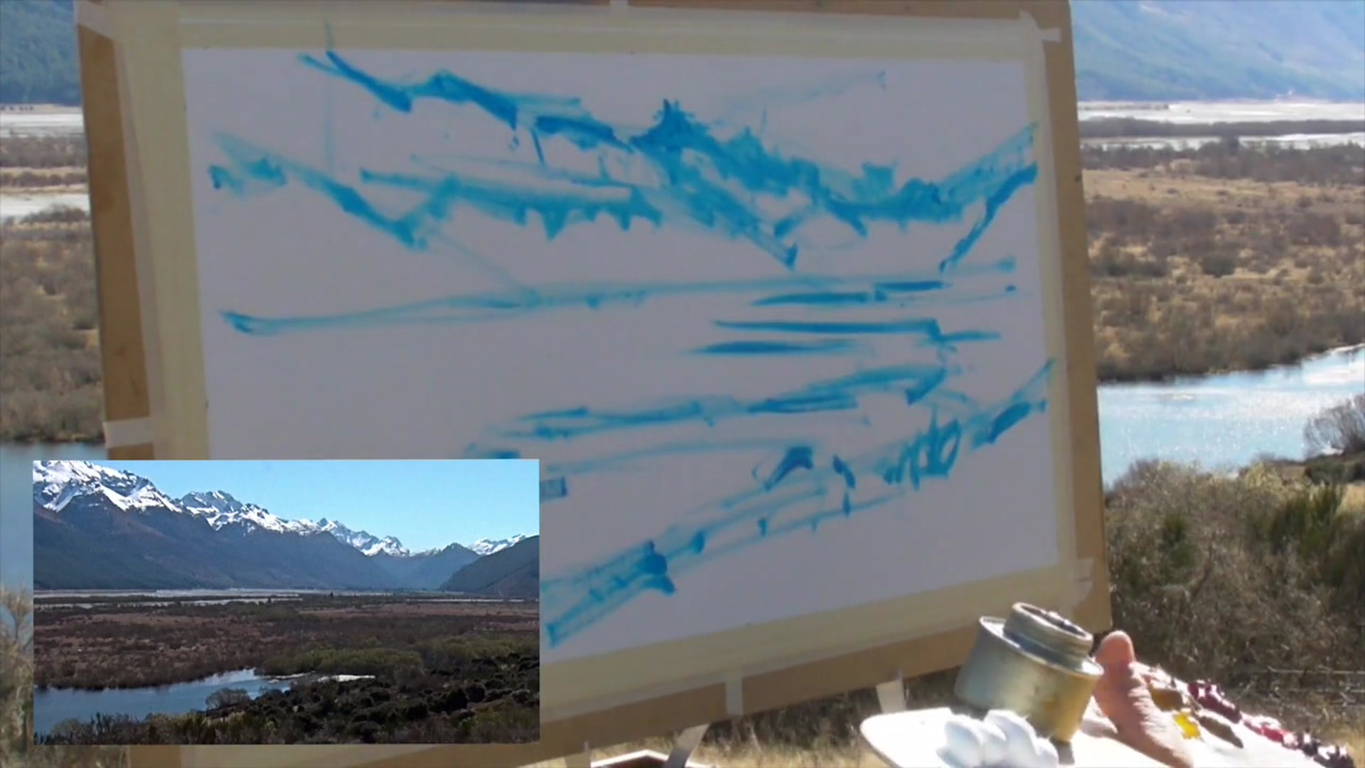 Step 3 — Setting shadows and light (video frame from the lesson)
