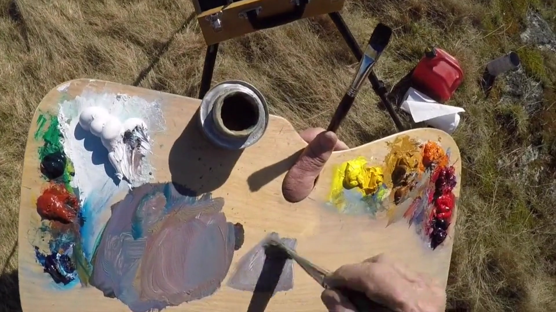 Step 6 — Broad painting style (video frame from the lesson)