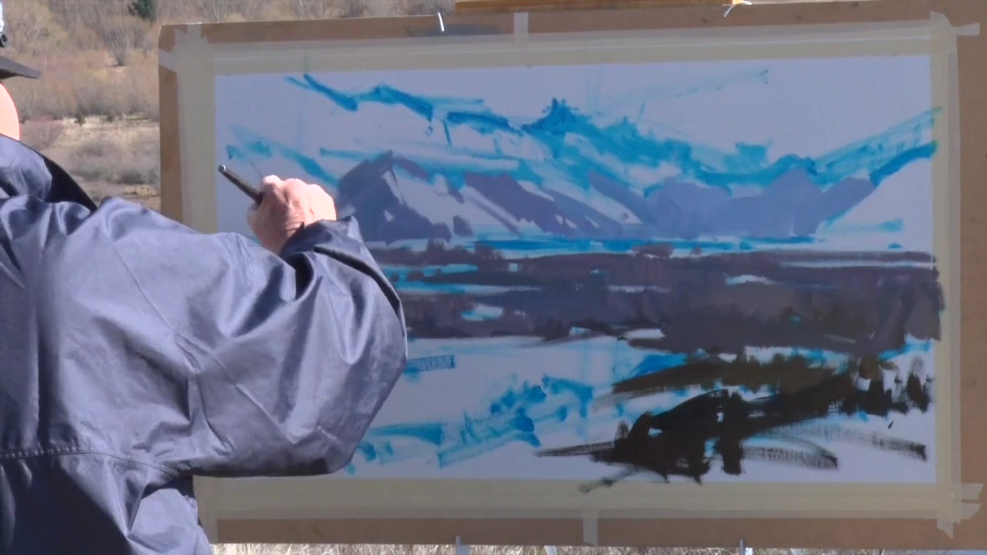 Step 9 — Adjusting mountain tones (video frame from the lesson)