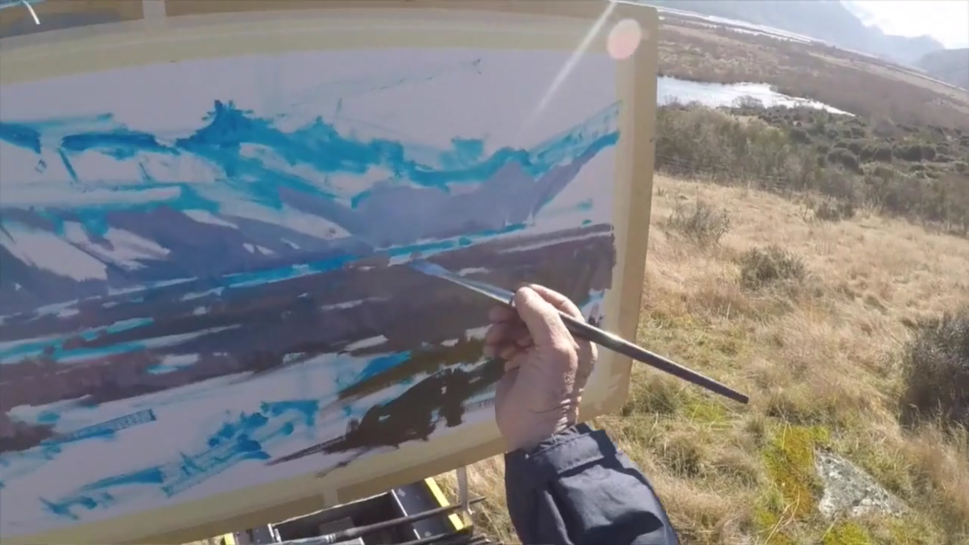 Step 10 — Canvas and paint flow (video frame from the lesson)