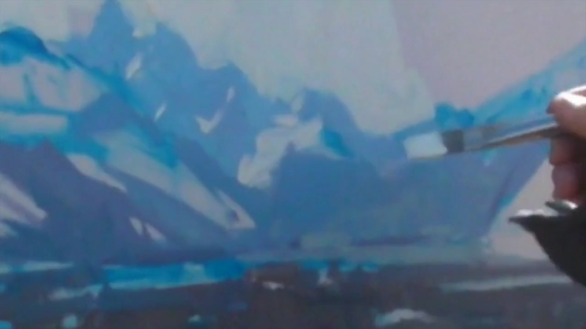 Step 13 — Applying paint on paint (video frame from the lesson)