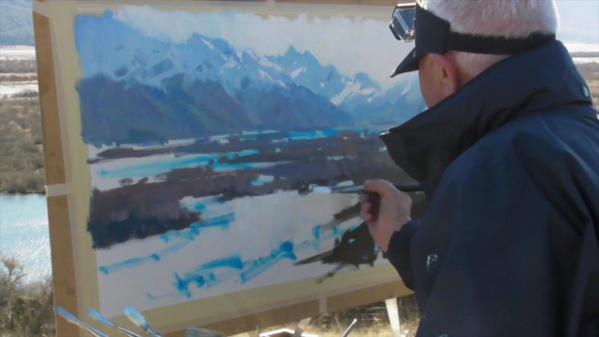 Step 18 — Mixing colors cleanly (video frame from the lesson)