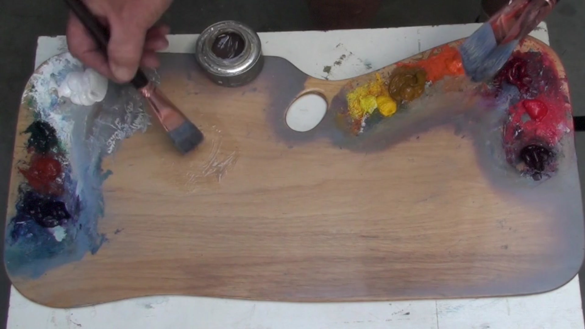 Step 1 — Brush Preparation (video frame from the lesson)