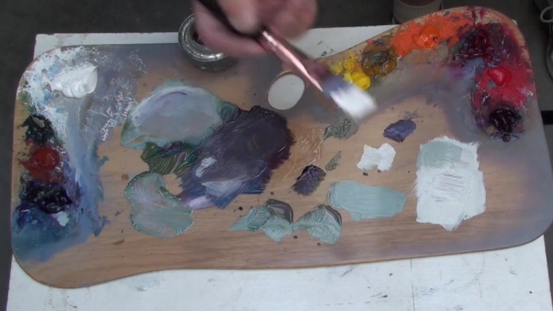 Step 11 — Brush and Palette Management (video frame from the lesson)