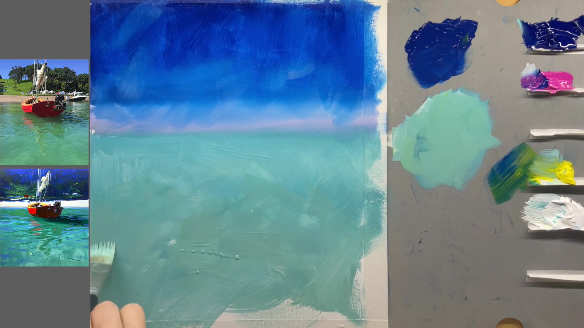 Step 1 — Preparing the stage (video frame from the lesson)