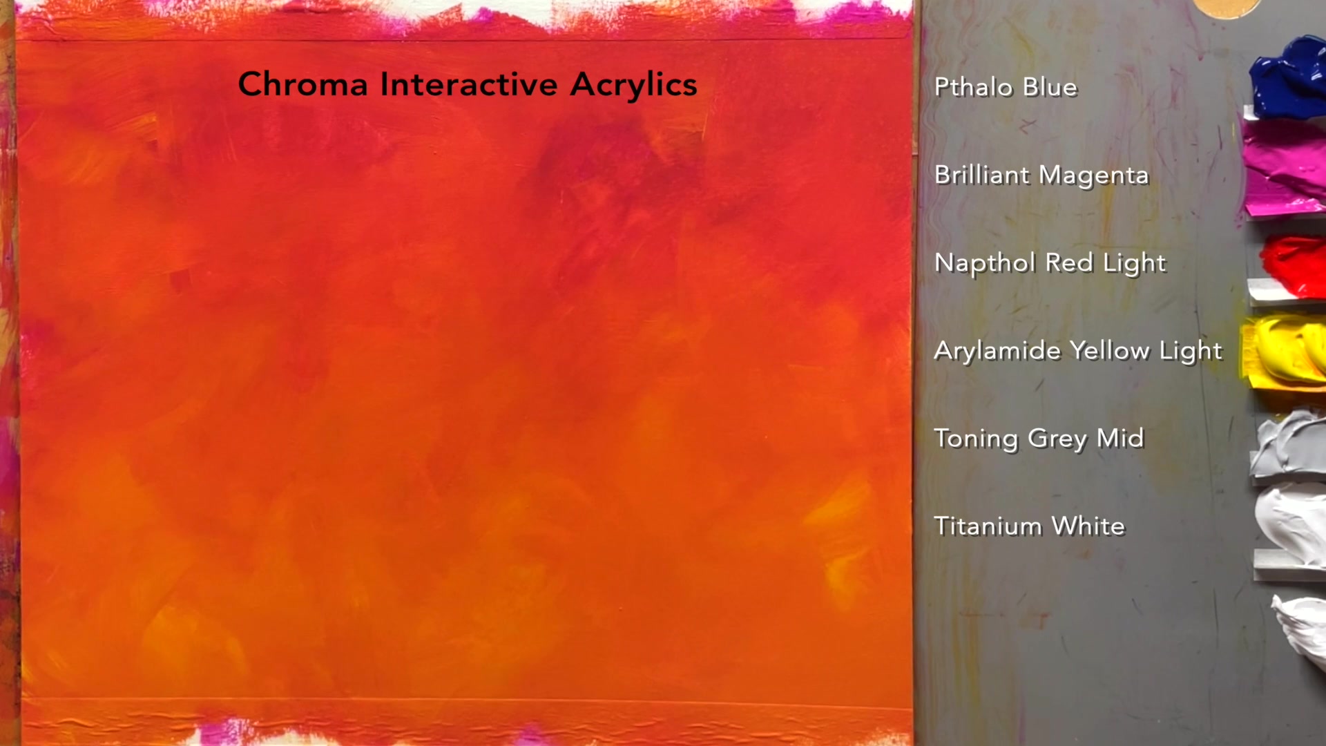 Step 11 — Preparing brushes and sketching (video frame from the lesson)