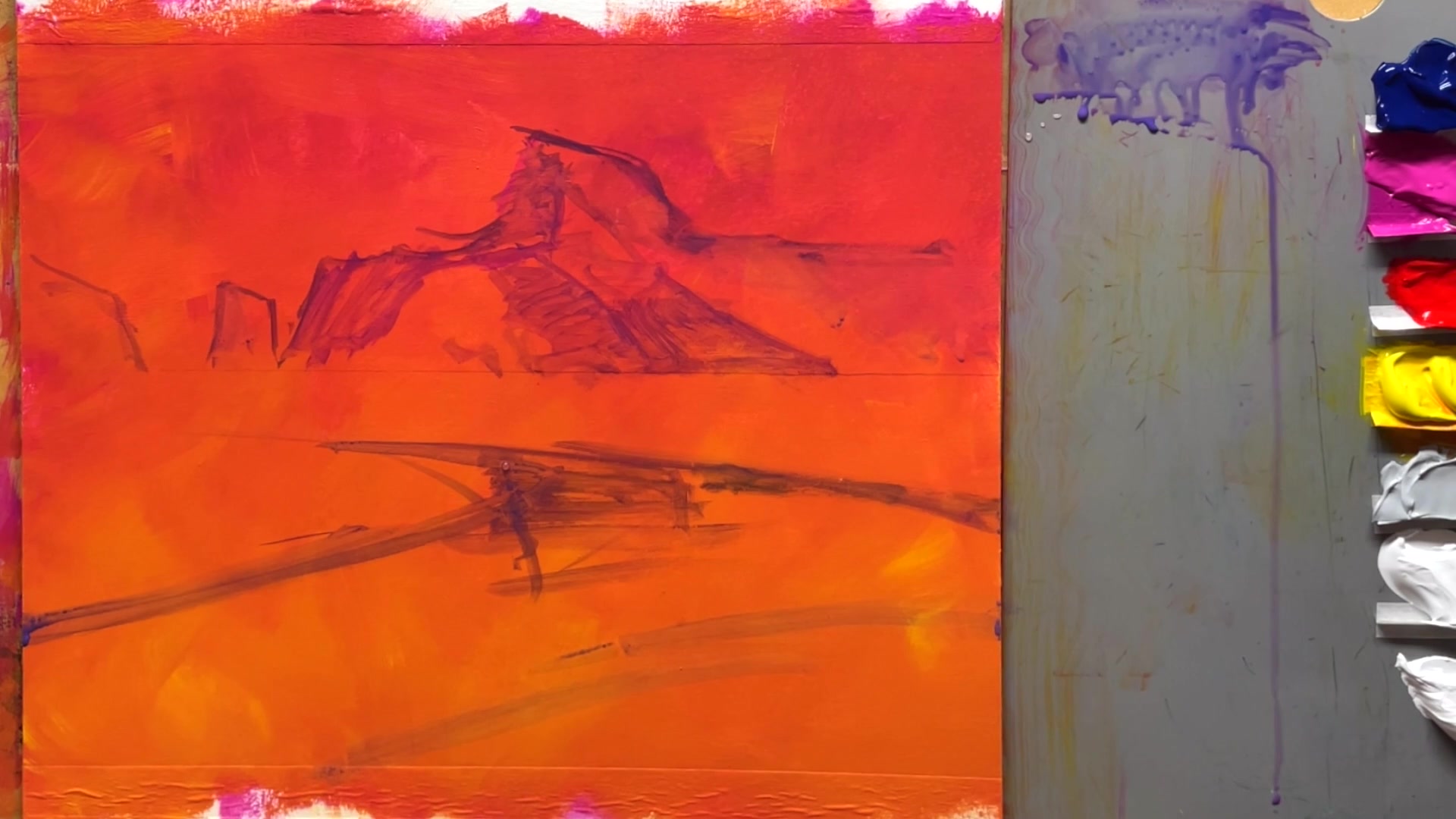 Step 13 — Starting with the sky (video frame from the lesson)