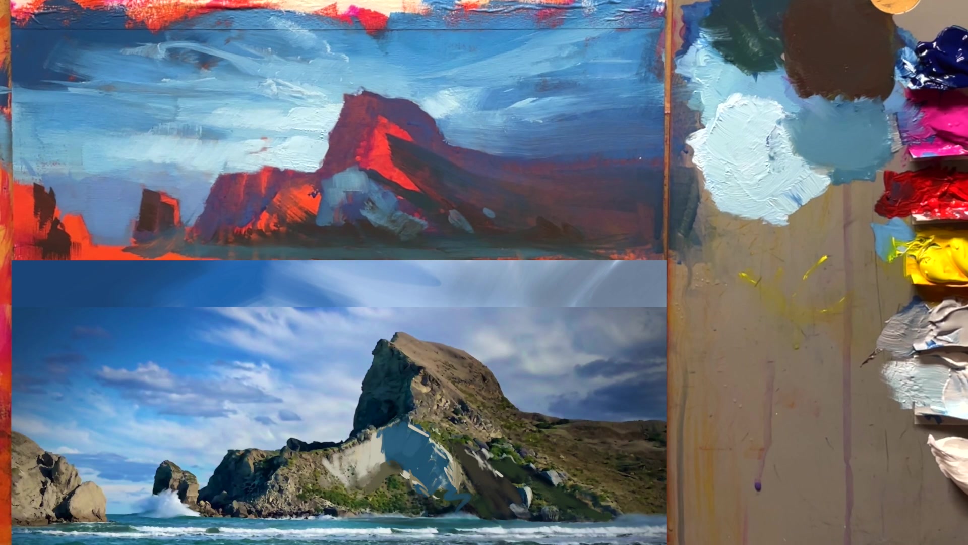 Step 22 — Creating foliage texture (video frame from the lesson)