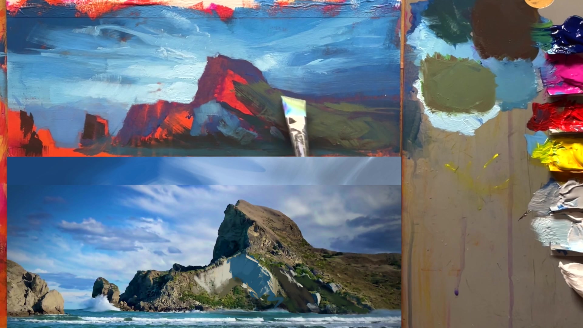 Step 23 — Building up to light (video frame from the lesson)