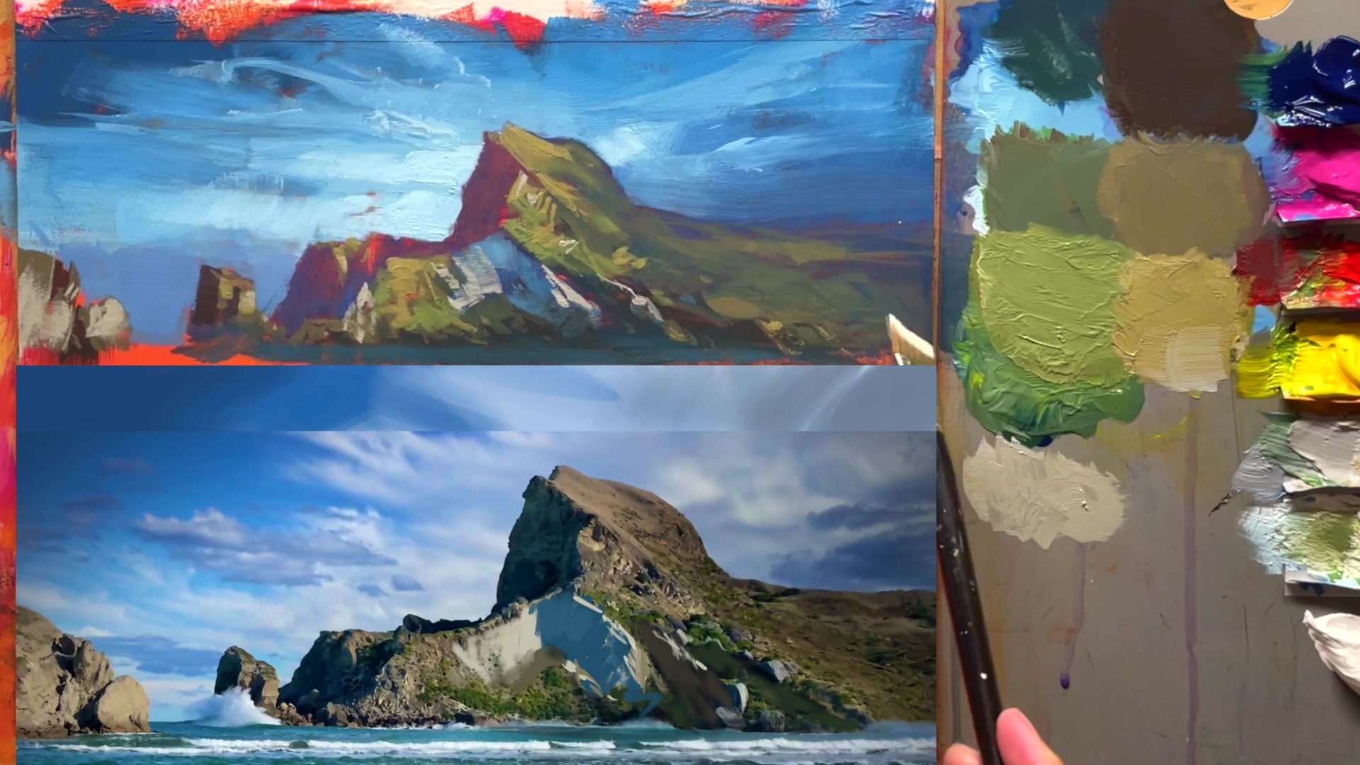 Step 31 — Highlighting key areas (video frame from the lesson)