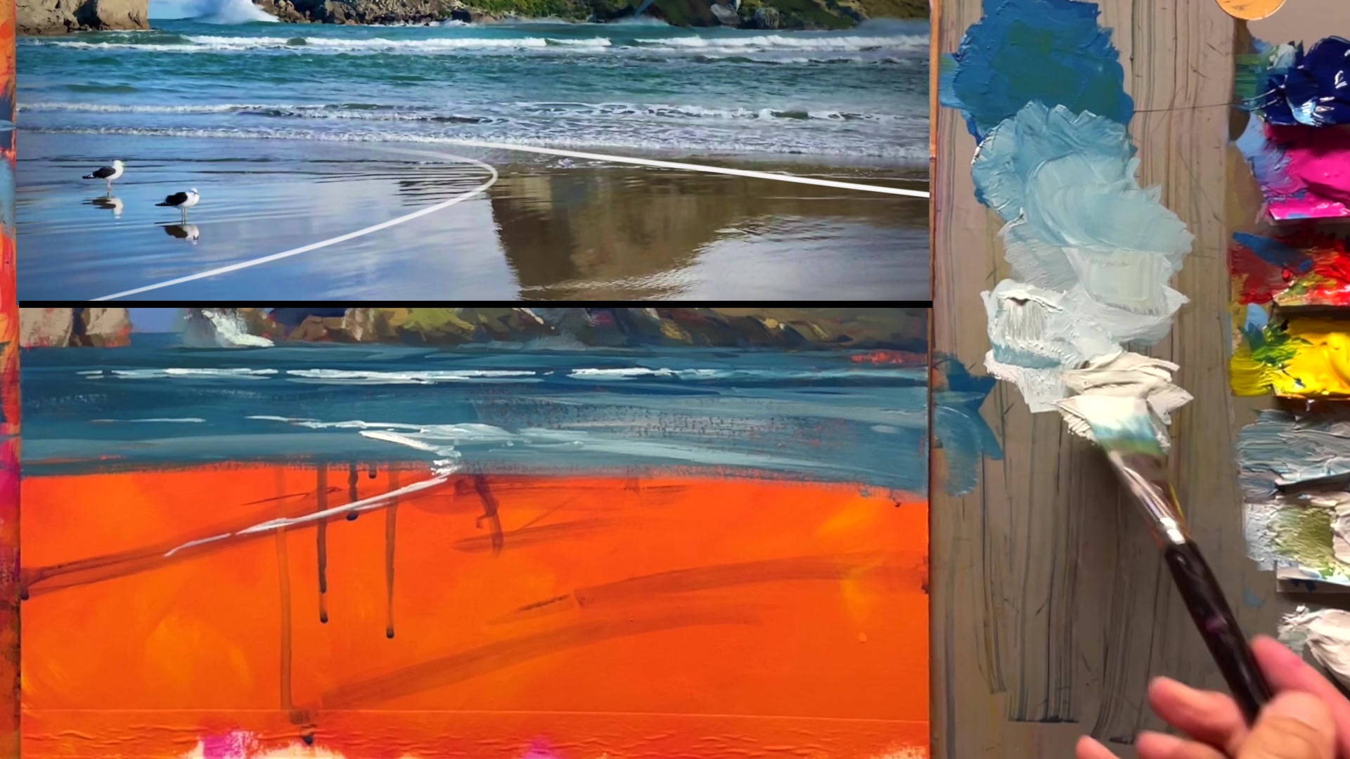 Step 38 — Enhancing wave highlights (video frame from the lesson)