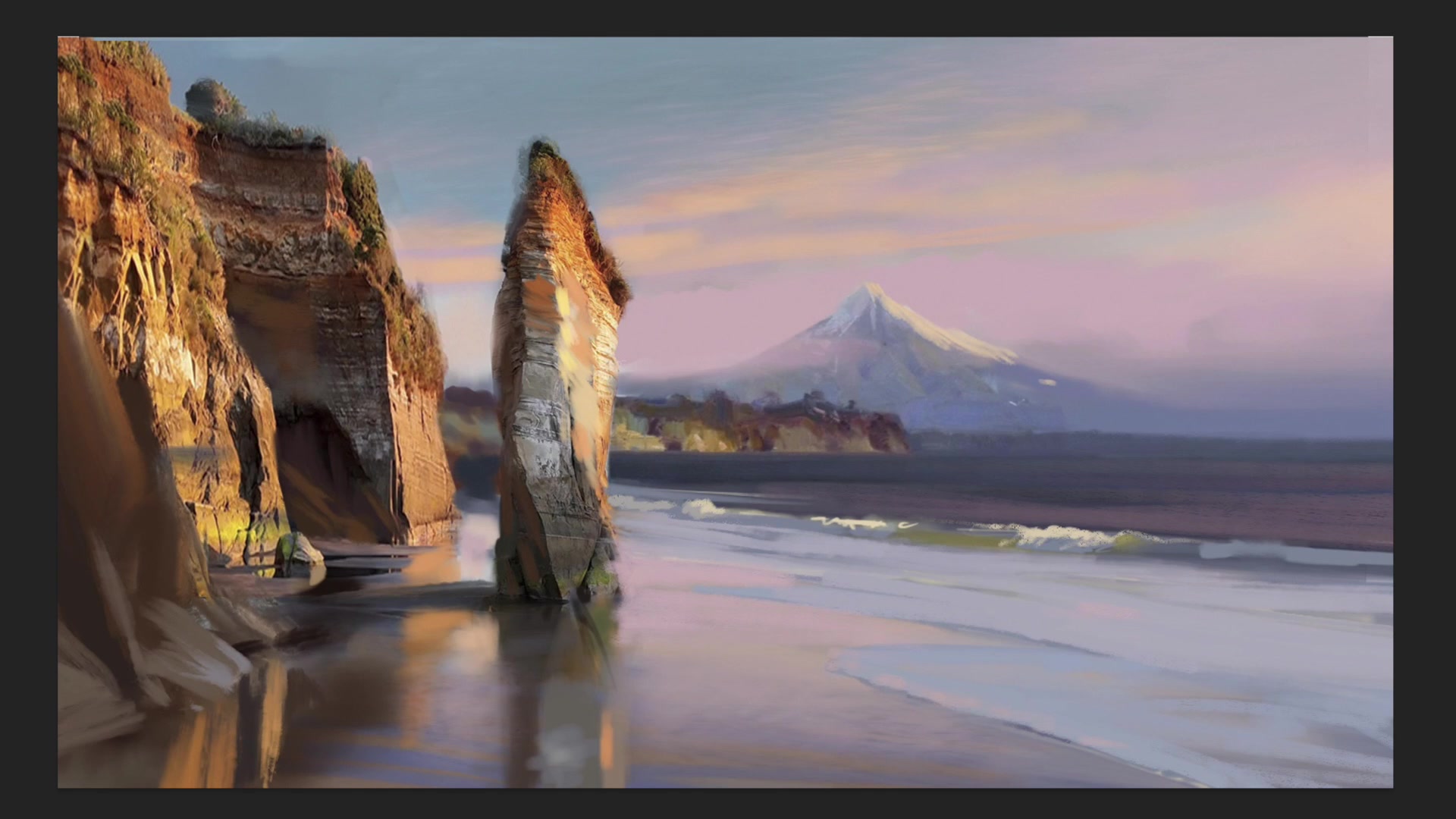 Step 1 — Procreate Adjustments and Final Image (video frame from the lesson)