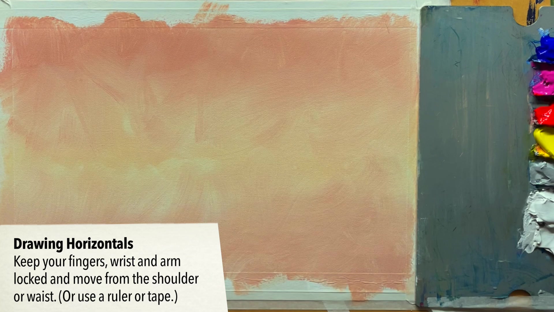 Step 5 — Sketching the Composition (video frame from the lesson)