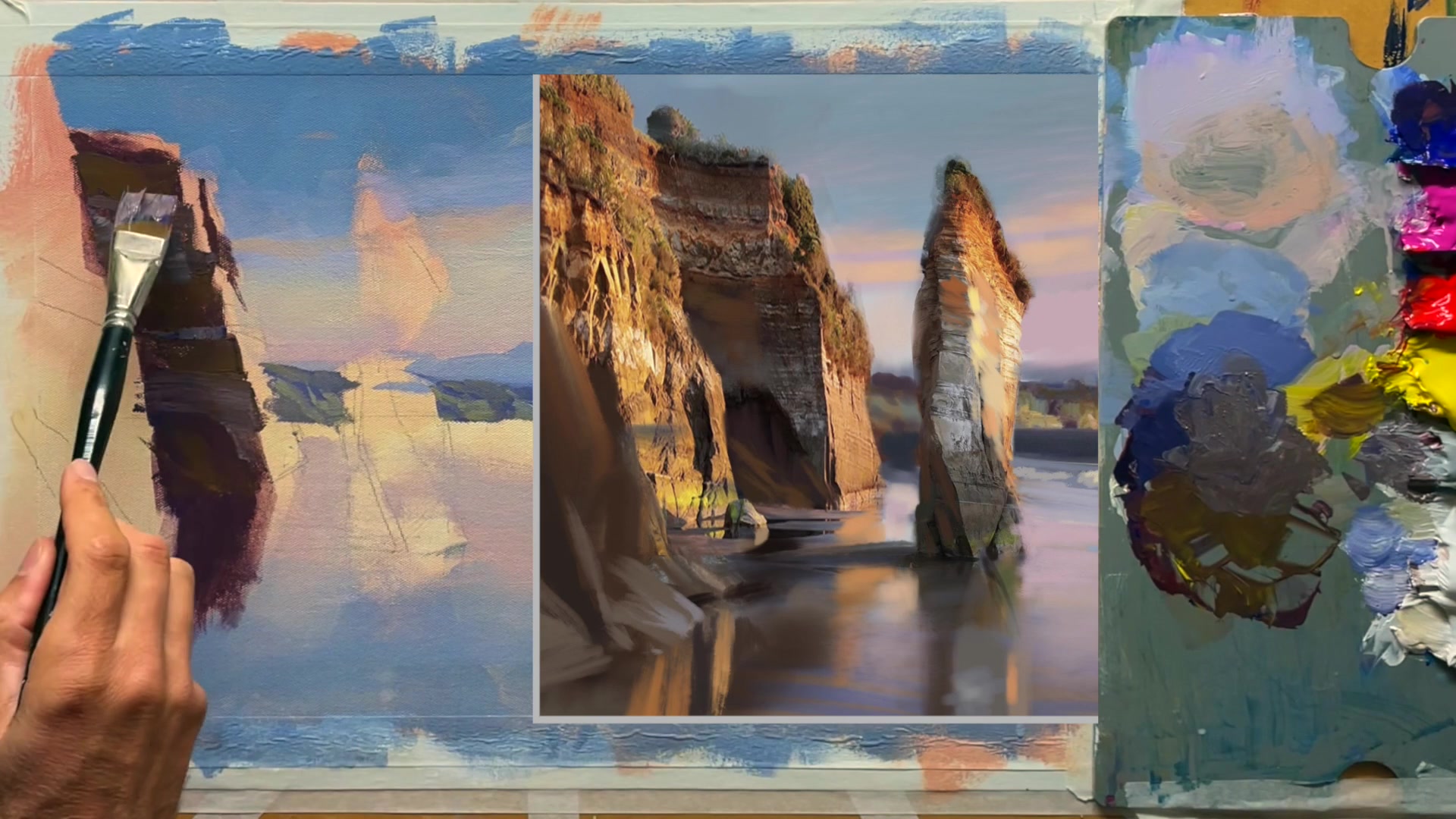 Step 11 — Detailing the Main Rock (video frame from the lesson)