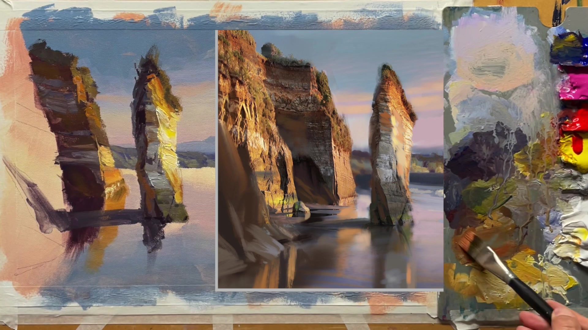 Step 14 — Reflections and Ocean Details (video frame from the lesson)