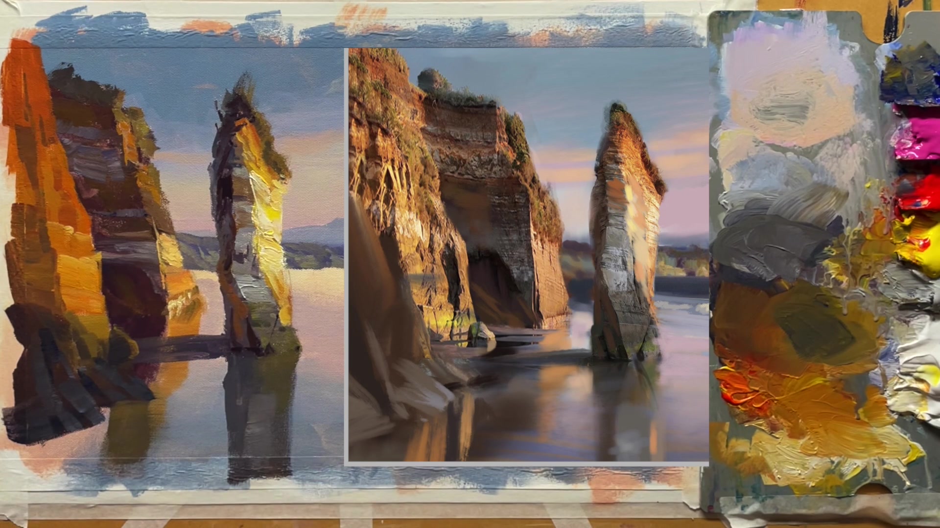 Step 15 — Adding Waves and Foam (video frame from the lesson)