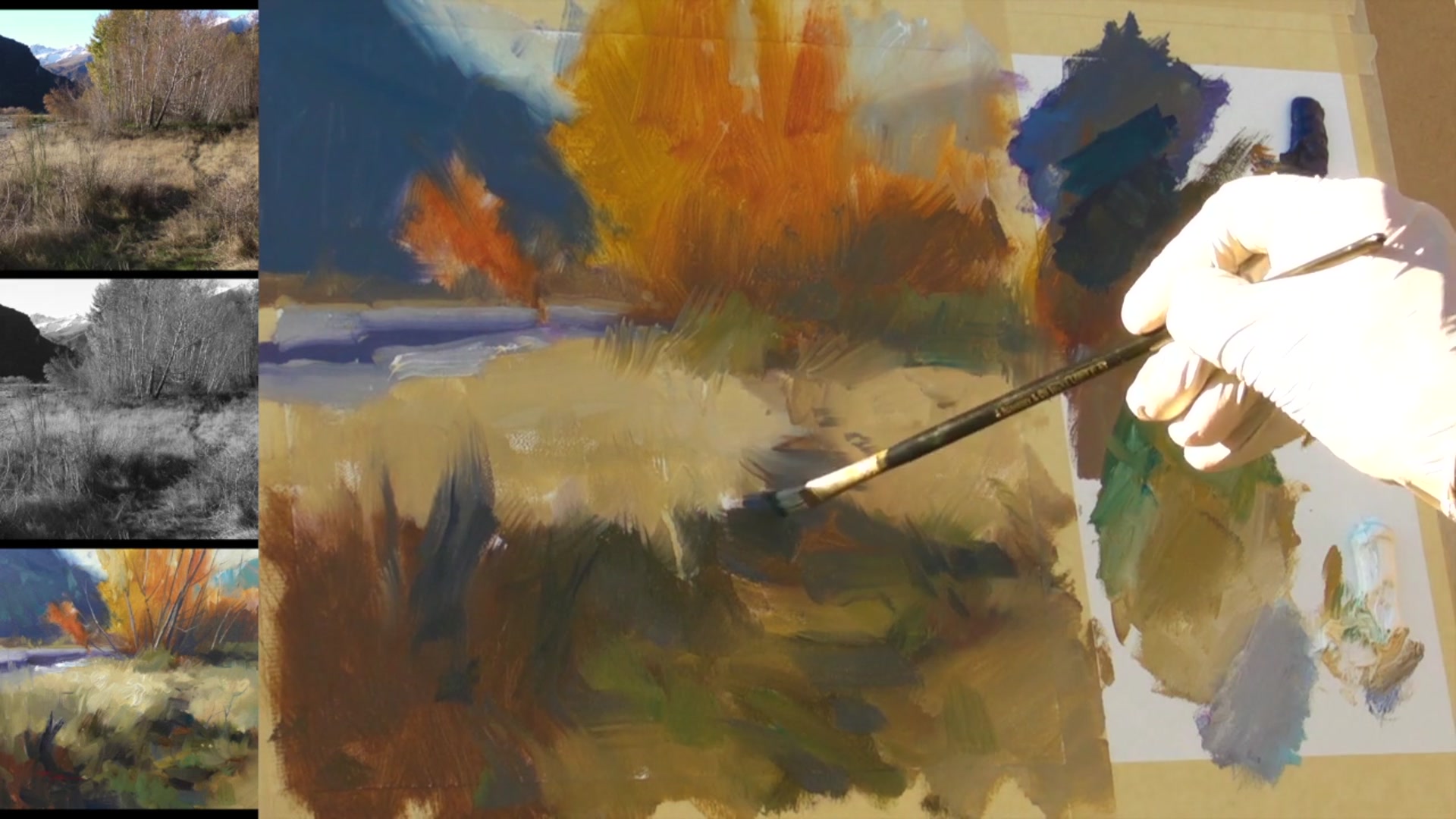 Step 10 — Tree Stump and Background Details (video frame from the lesson)