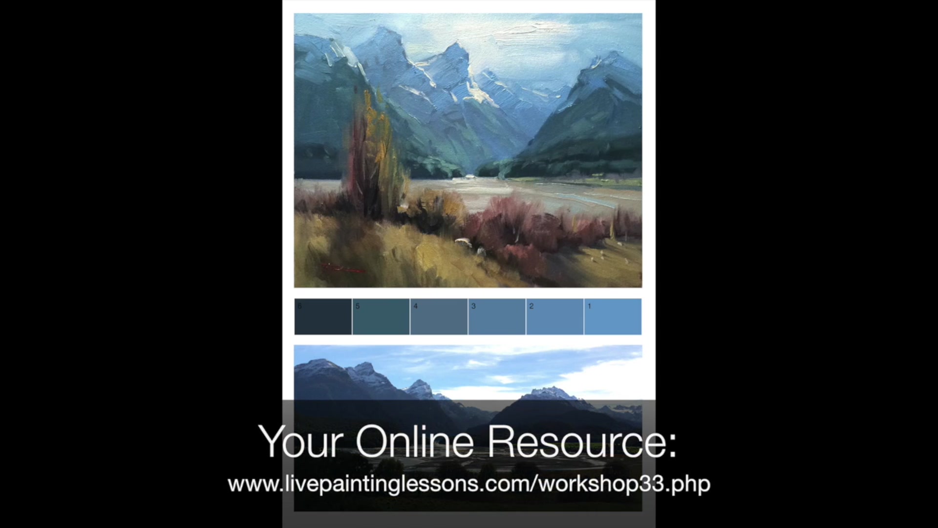 Step 2 — Mixing chromatic black (video frame from the lesson)
