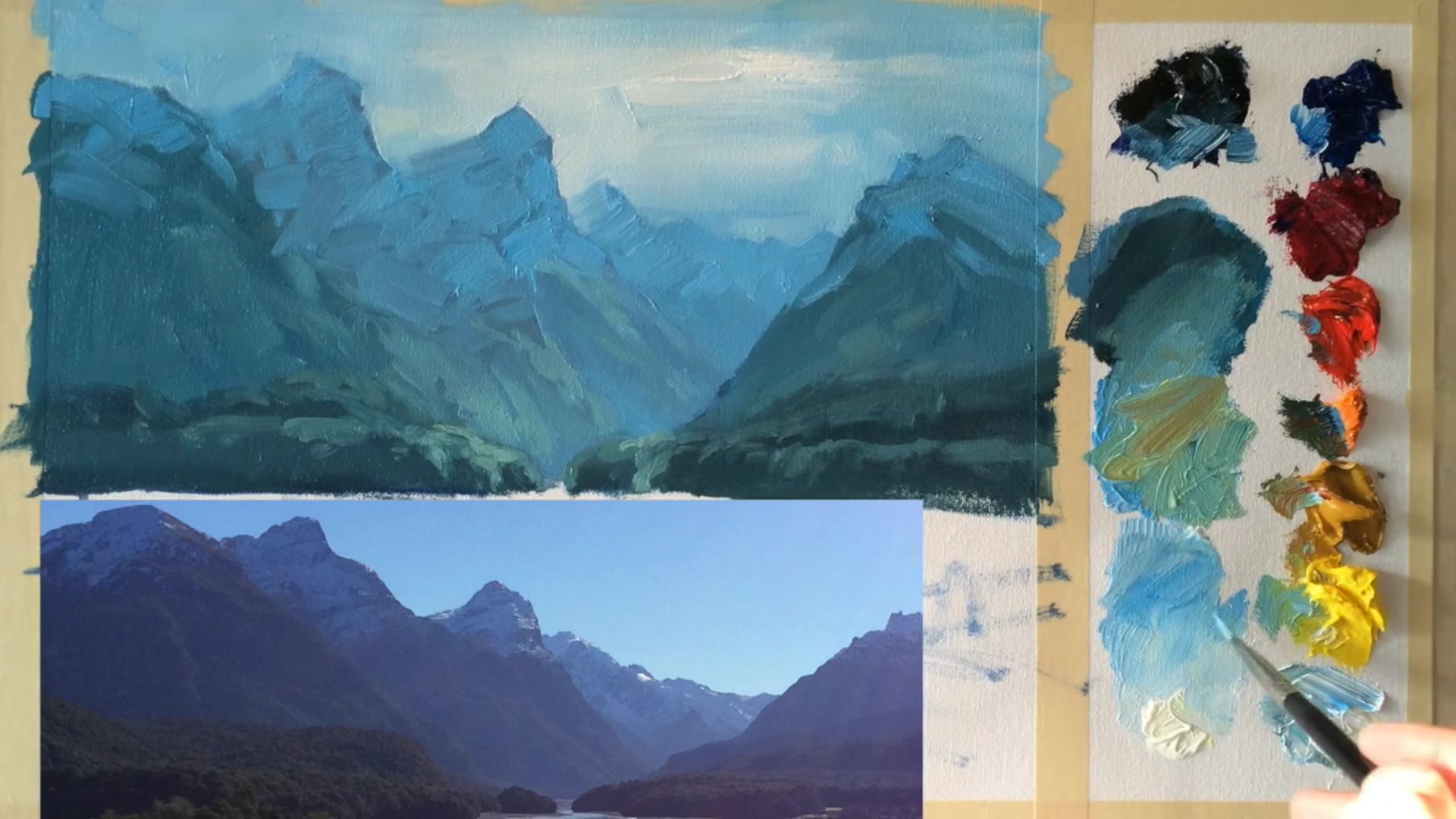 Step 9 — Adding light to snow (video frame from the lesson)