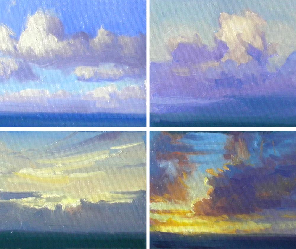 "Cloud Studies" 11x12" Oil on Canvas by Richard Robinson