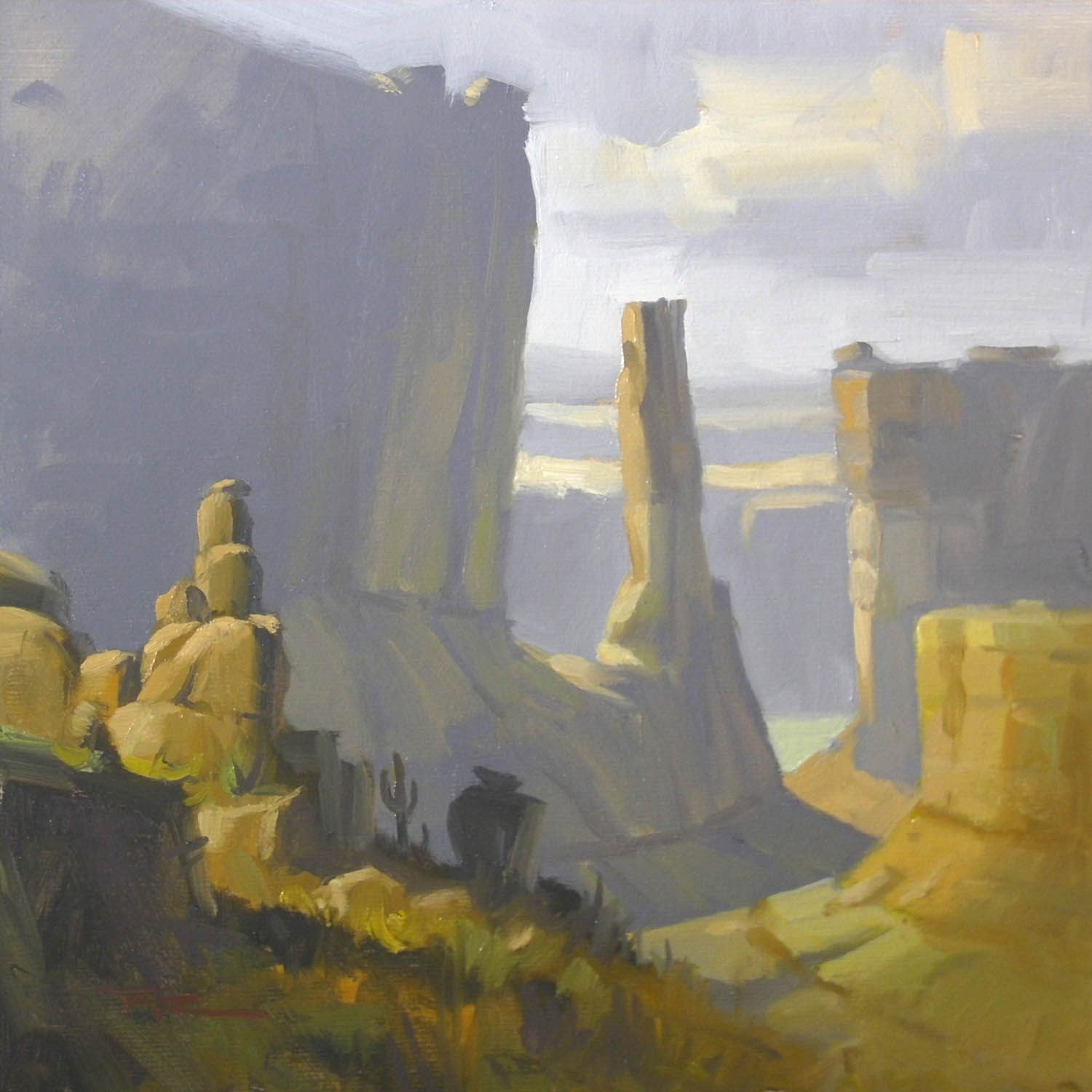 "Park Lane" 10x10" Oil on Canvas by Richard Robinson