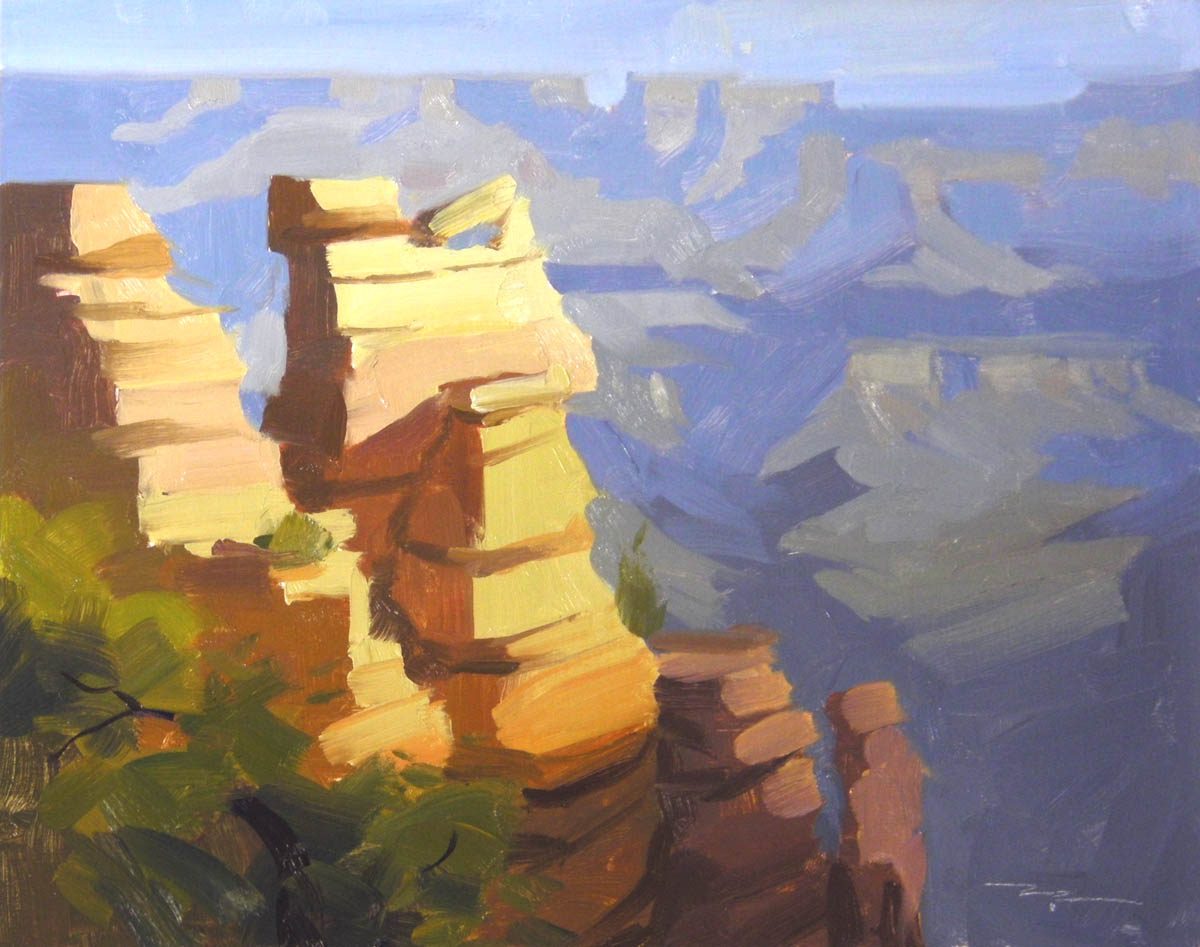 "Sunrise, Grand Canyon" 10x8" Oil on Canvas by Richard Robinson