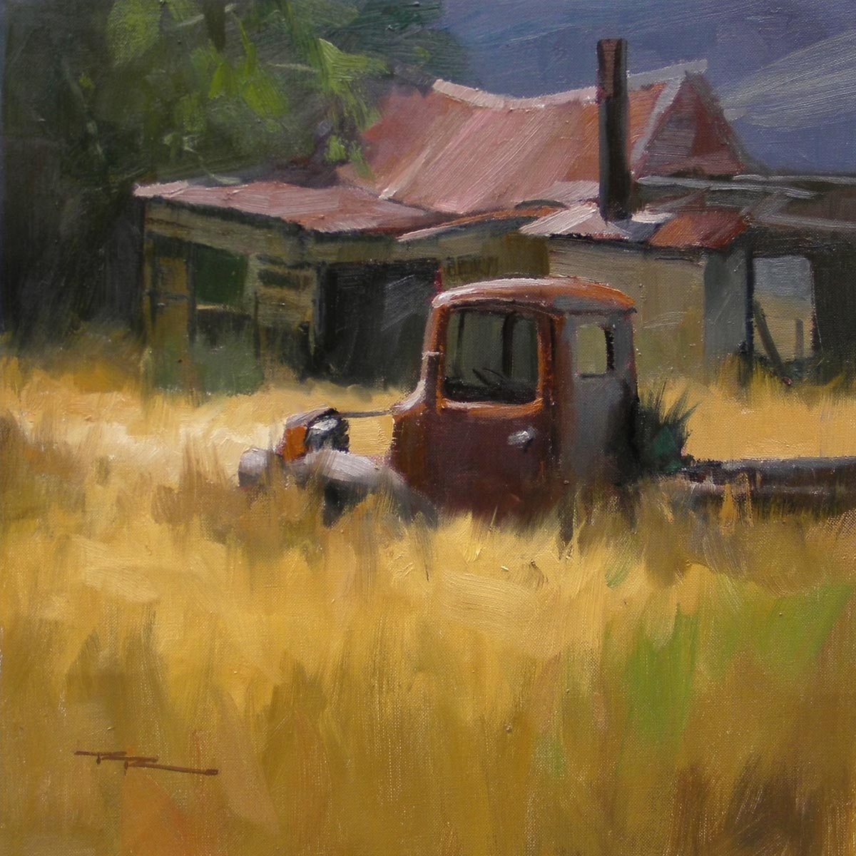 "The Old Mill House" - 15x15" - Oil on Linen