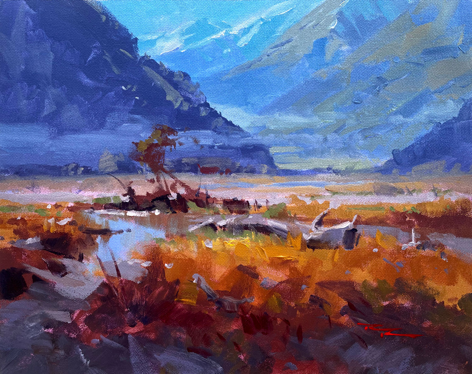 Golden Valley 13x15" Acrylic on Canvas