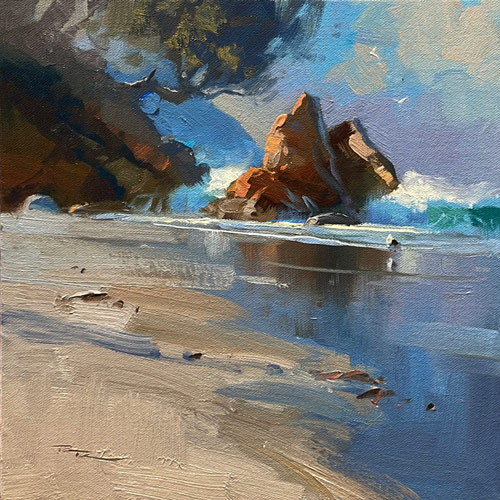 Smugglers Bay 12x12" Oil on Canvas by Richard Robinson