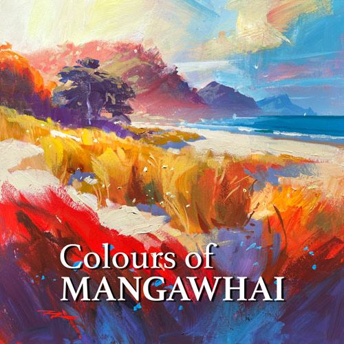 "Colours of Mangawhai" 14x14" Acrylic on Board by Richard Robinson