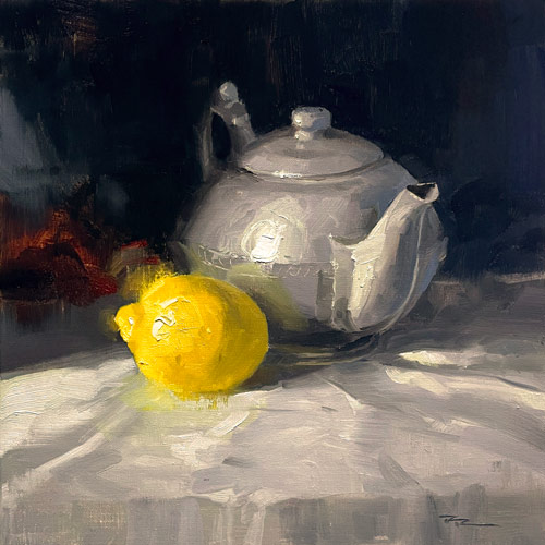 Lemon Tea 12x12" Oil on Canvas by Richard Robinson