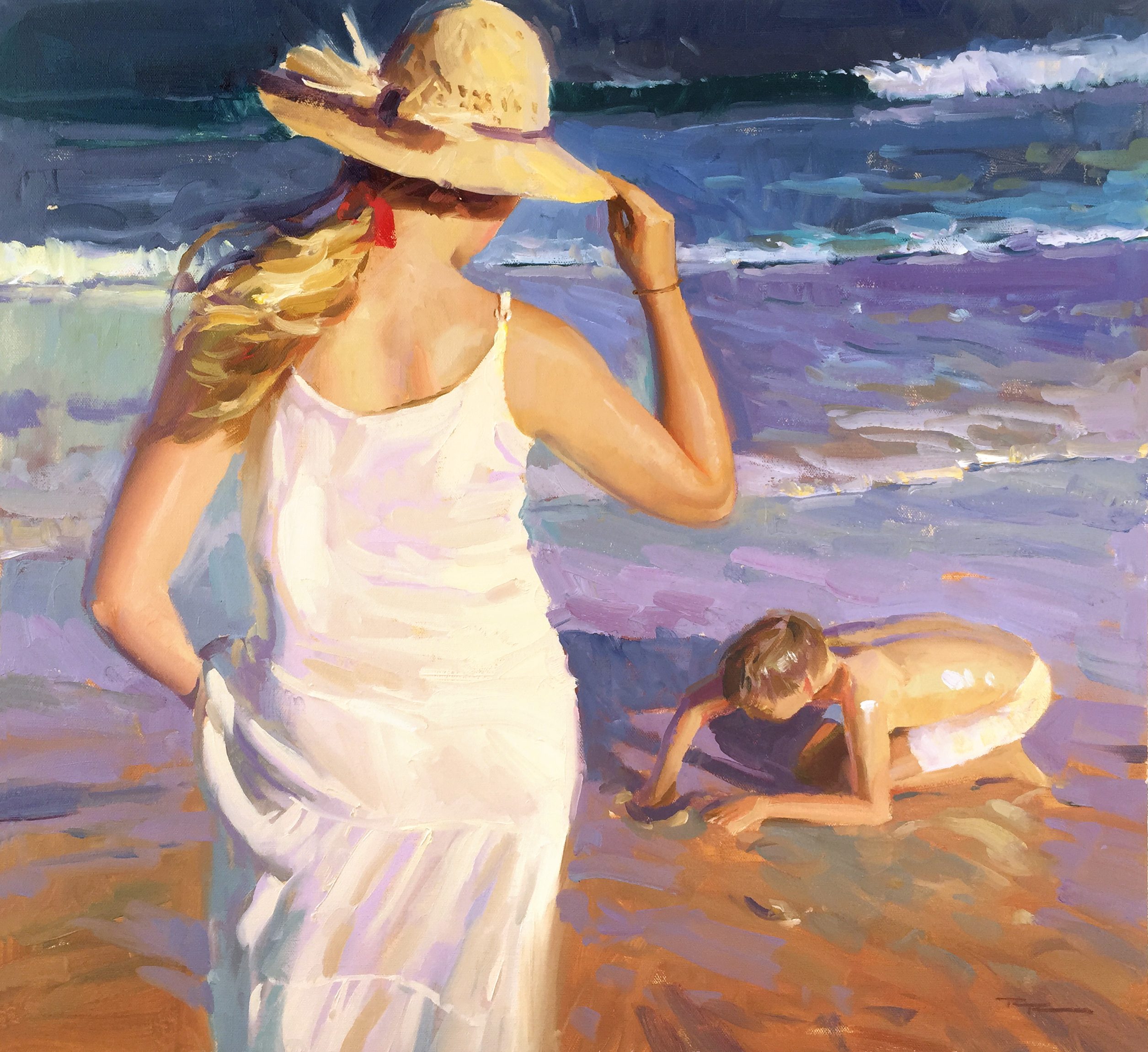 "Home Time" 23 x 21" Oil on Canvas by Richard Robinson.