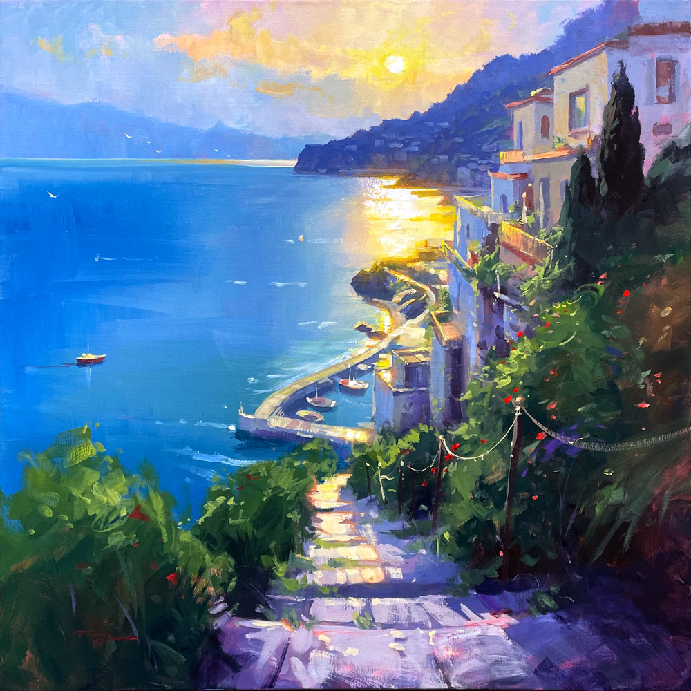 "Cinque Terre" 30x30" Acrylic on Canvas by Richard Robinson