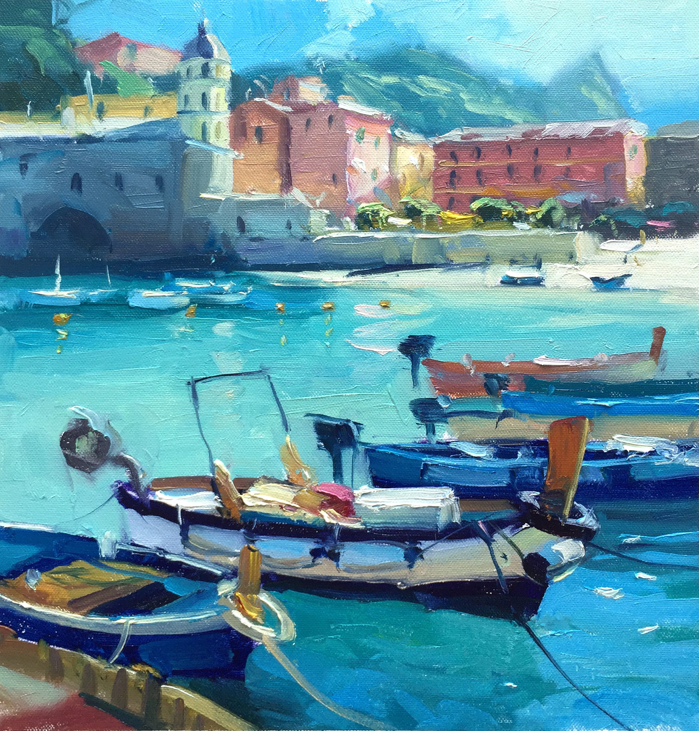 "Mediterranean Harbour" 11x13" Oil on Canvas by Richard Robinson.