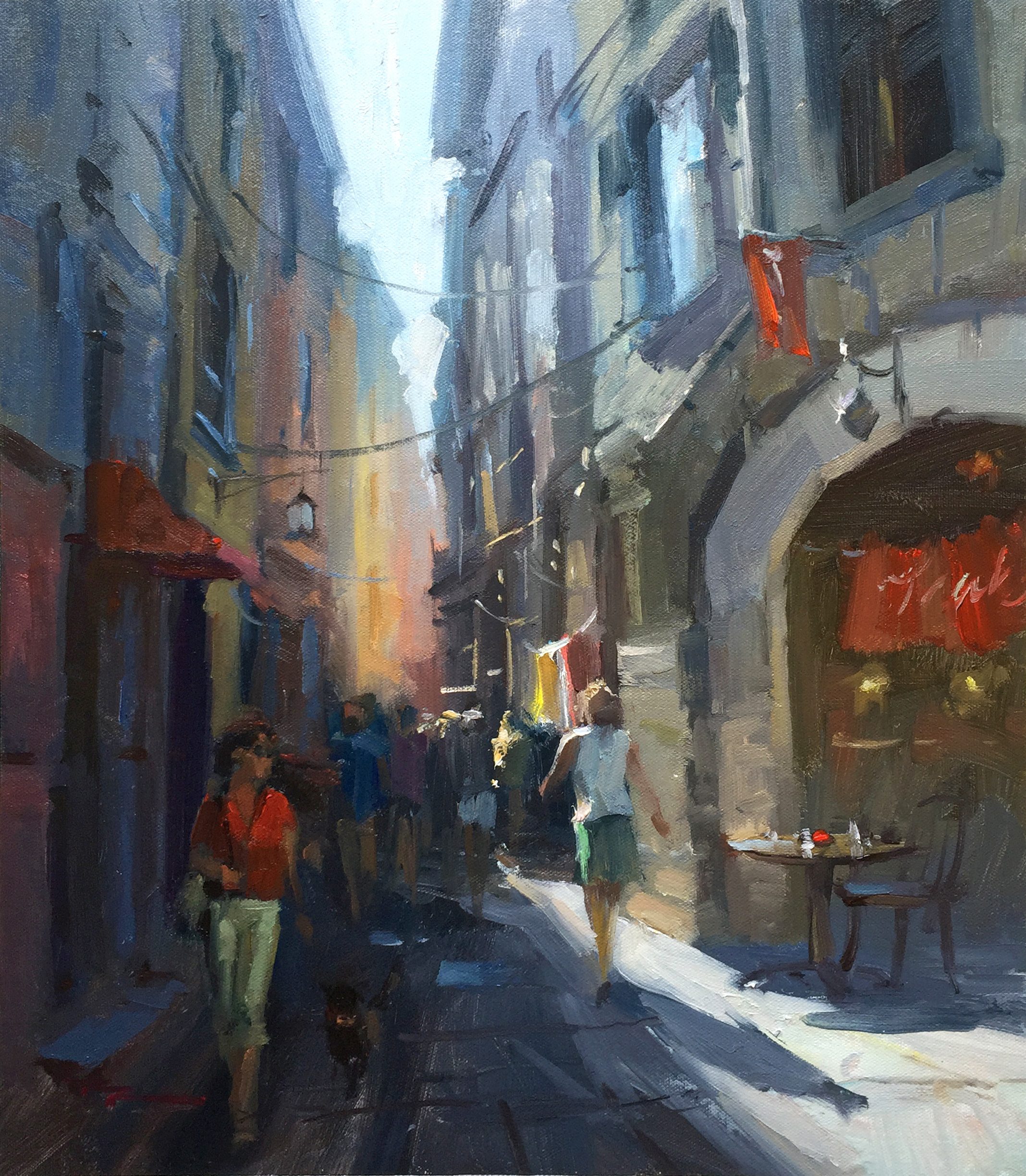 "Streets of Vernazza" 14x17" Oil on Canvas by Richard Robinson.