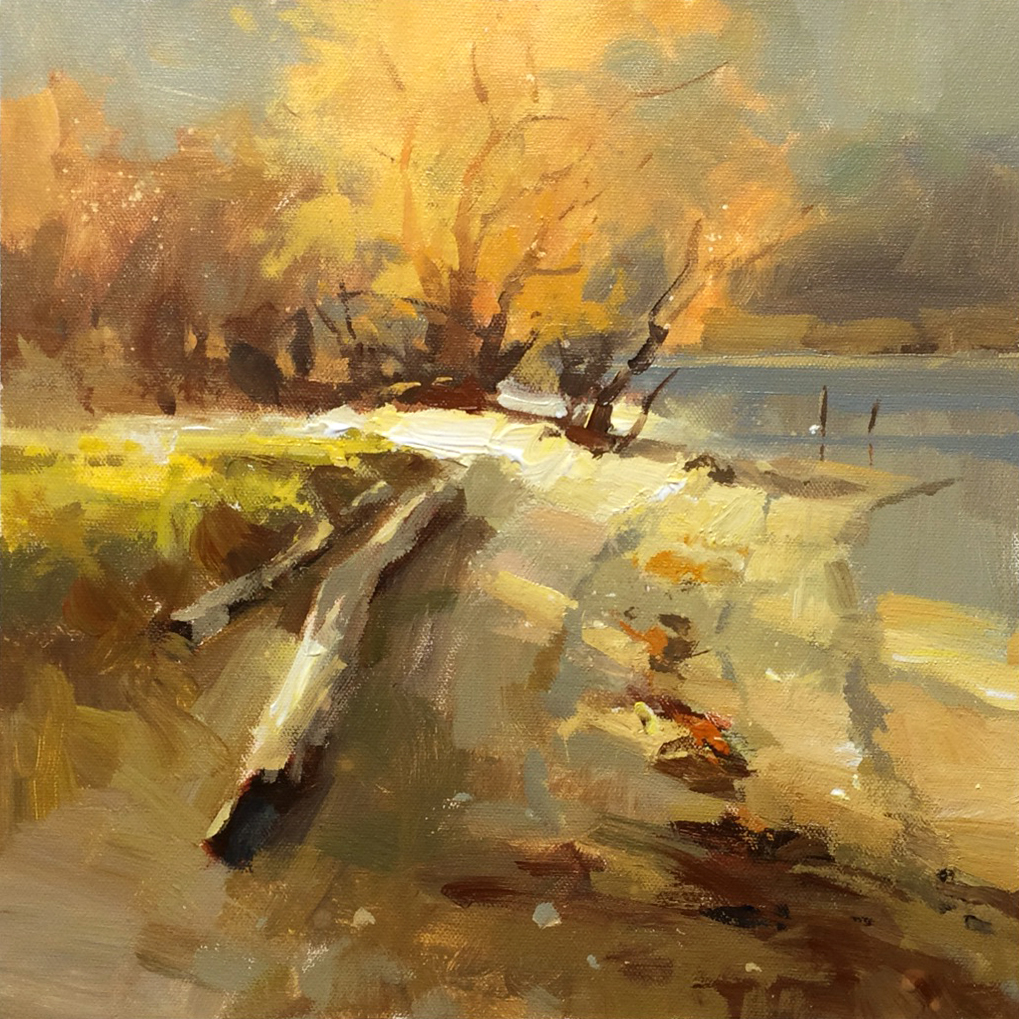 "Last Light" 12x12" Acrylic on Canvas by Richard Robinson.