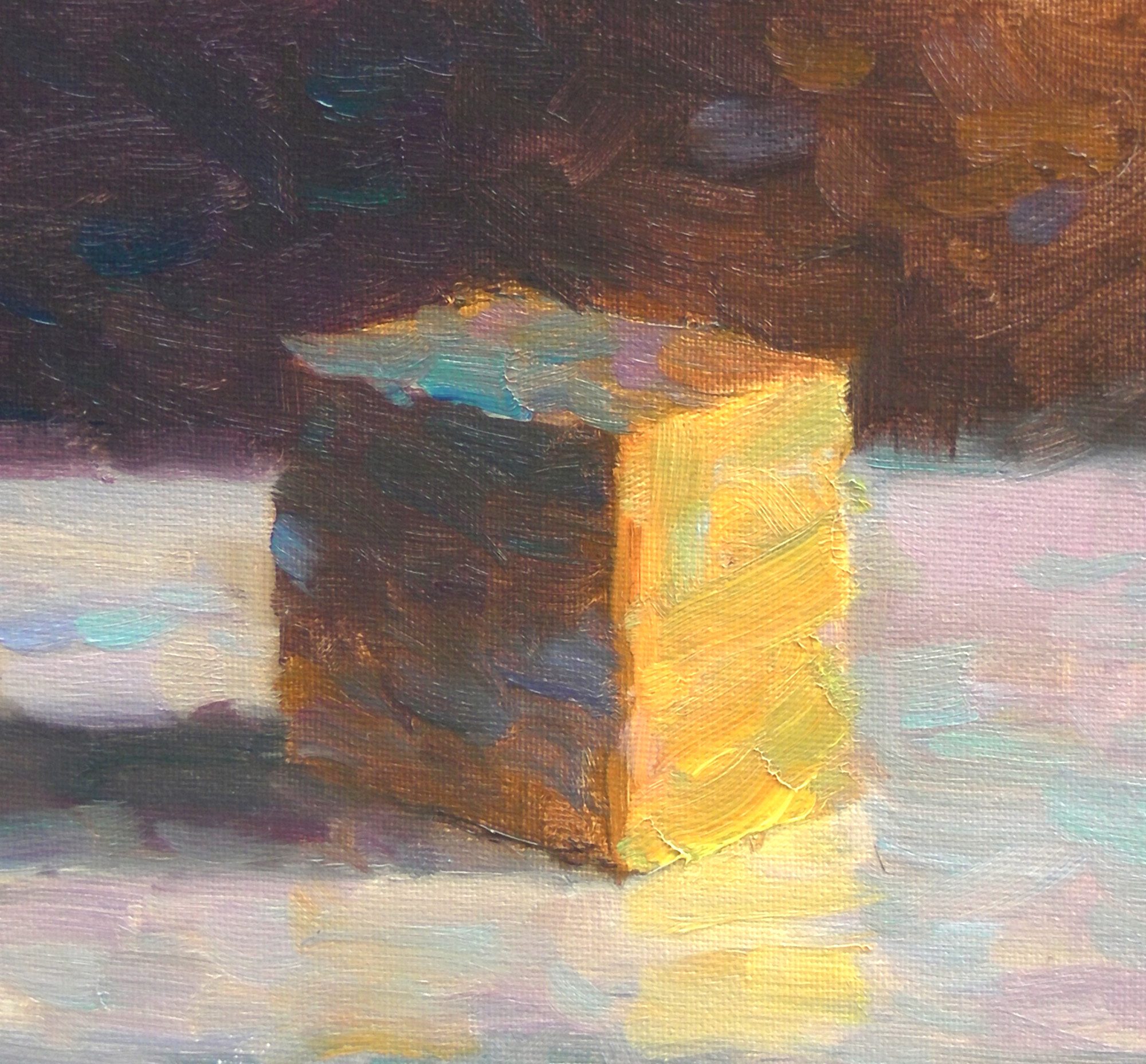 "Block study 2 - broken colour" 8x8" Oil on Canvas by Richard Robinson