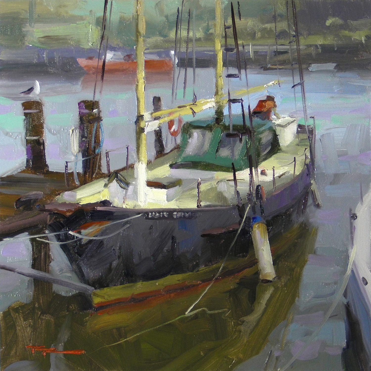 "Southern Light - Studio" 13x13" Oil on Canvas by Richard Robinson