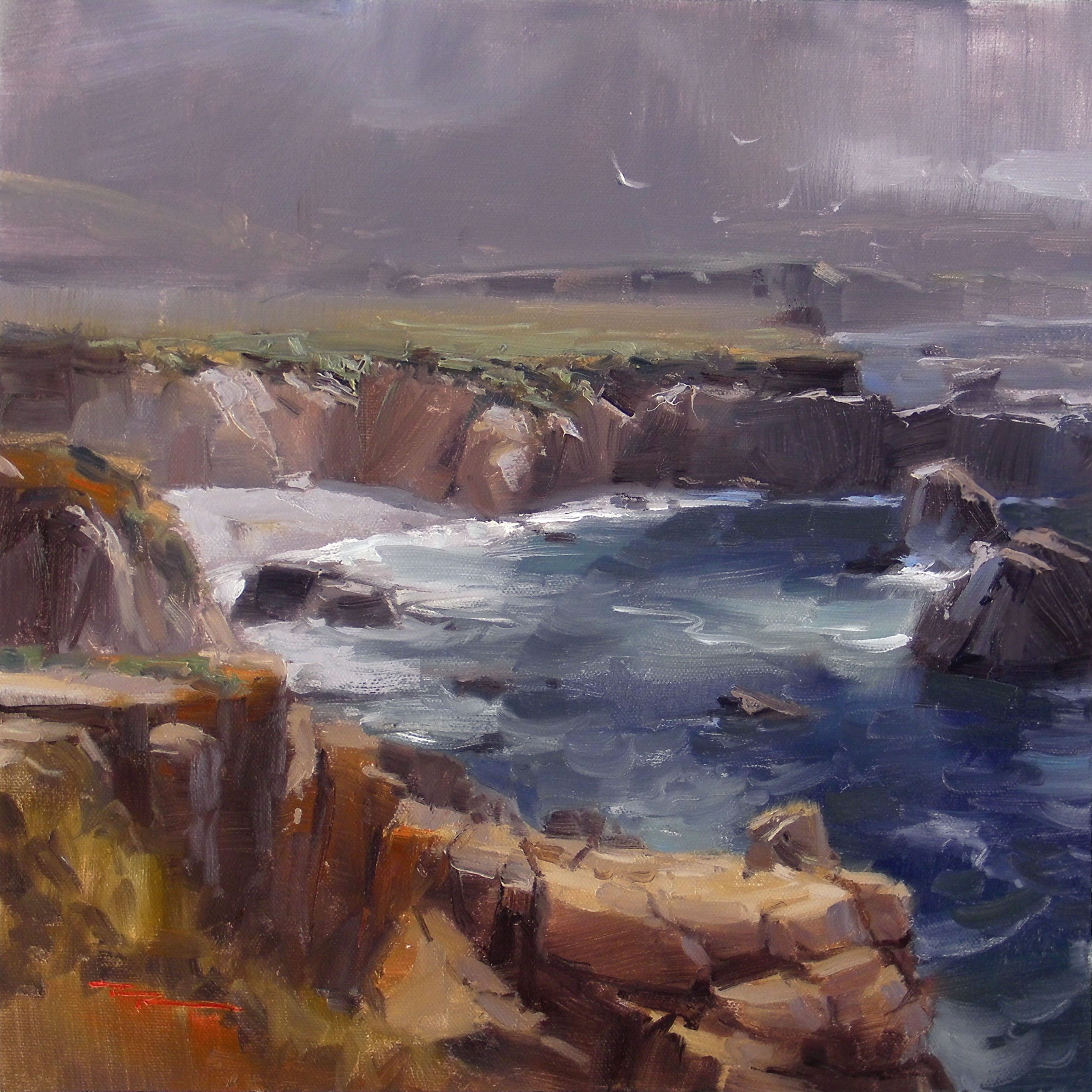 "Garrapata" 12x12" Oil on Canvas by Richard Robinson