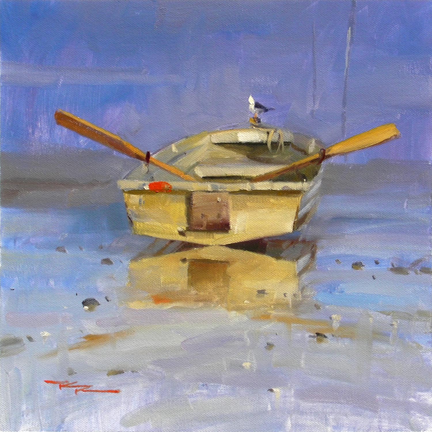 "The Dinghy" 11x11" Oil on Canvas by Richard Robinson
