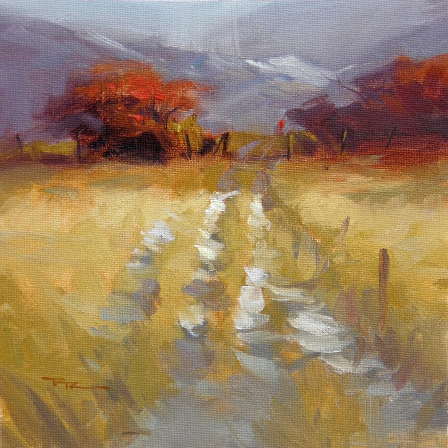 "Mountain Path" 11x11" Oil on Canvas by Richard Robinson