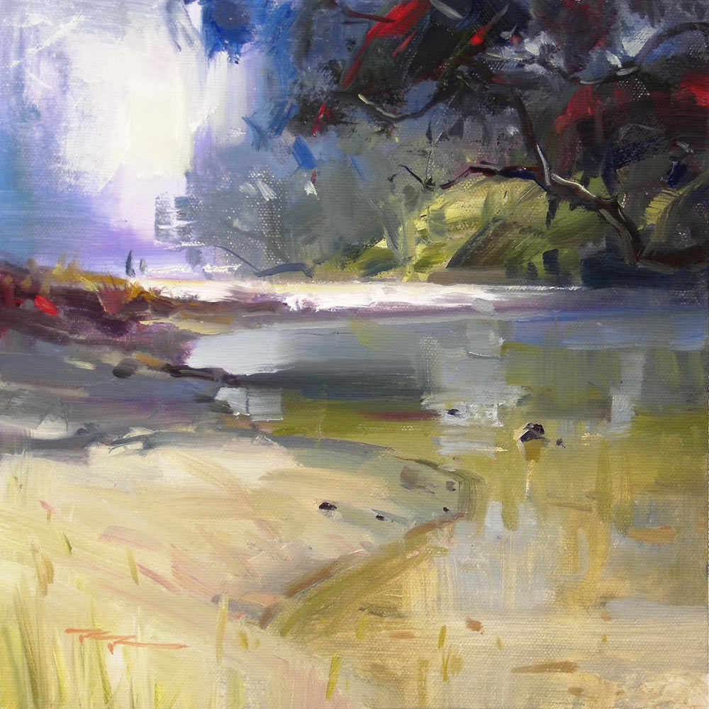 "Waipu Cove" 11x11" Oil on Canvas by Richard Robinson