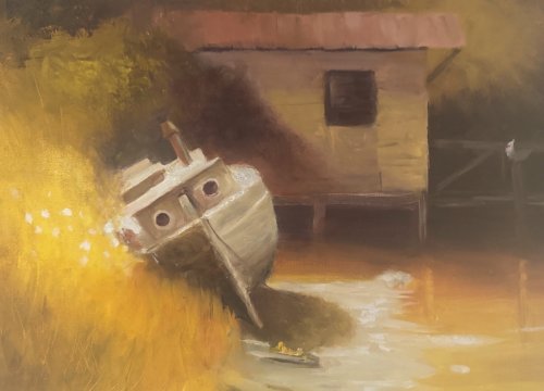 Whiskey Slough -10x14in Oil on Canvas, Tracy Randell